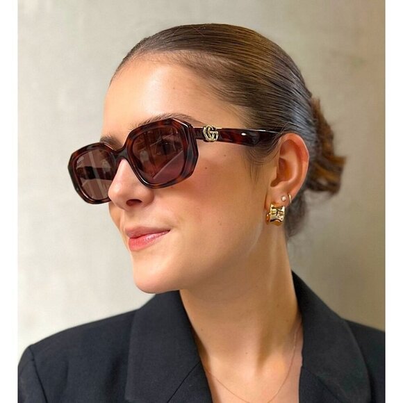 NWT Gucci GG1535S-002 Havana Square 54mm Sunglasses main image 4